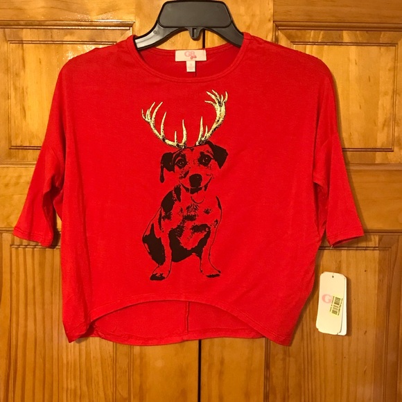 Cute GB Girls Stretch Blouse Top w/ Smiling Dog & Deer Horns
NWT
leggings jeans - Picture 9 of 16
